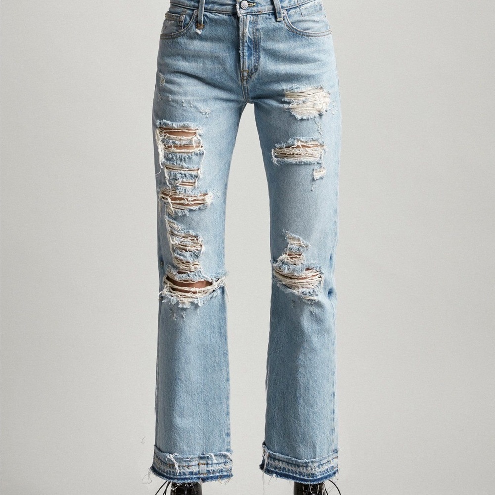 R13 distressed Bowie jean